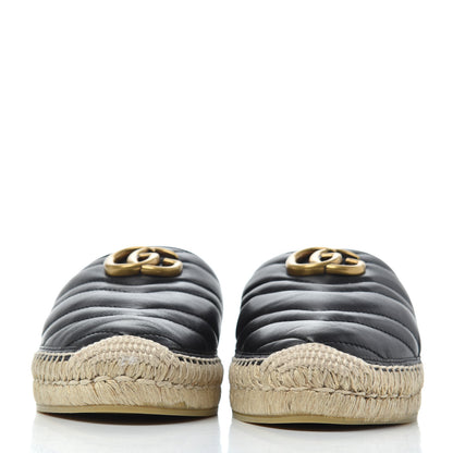 Gucci Nappa Matelasse GG Marmont Espadrille Slippers 38 Black 2 of 11