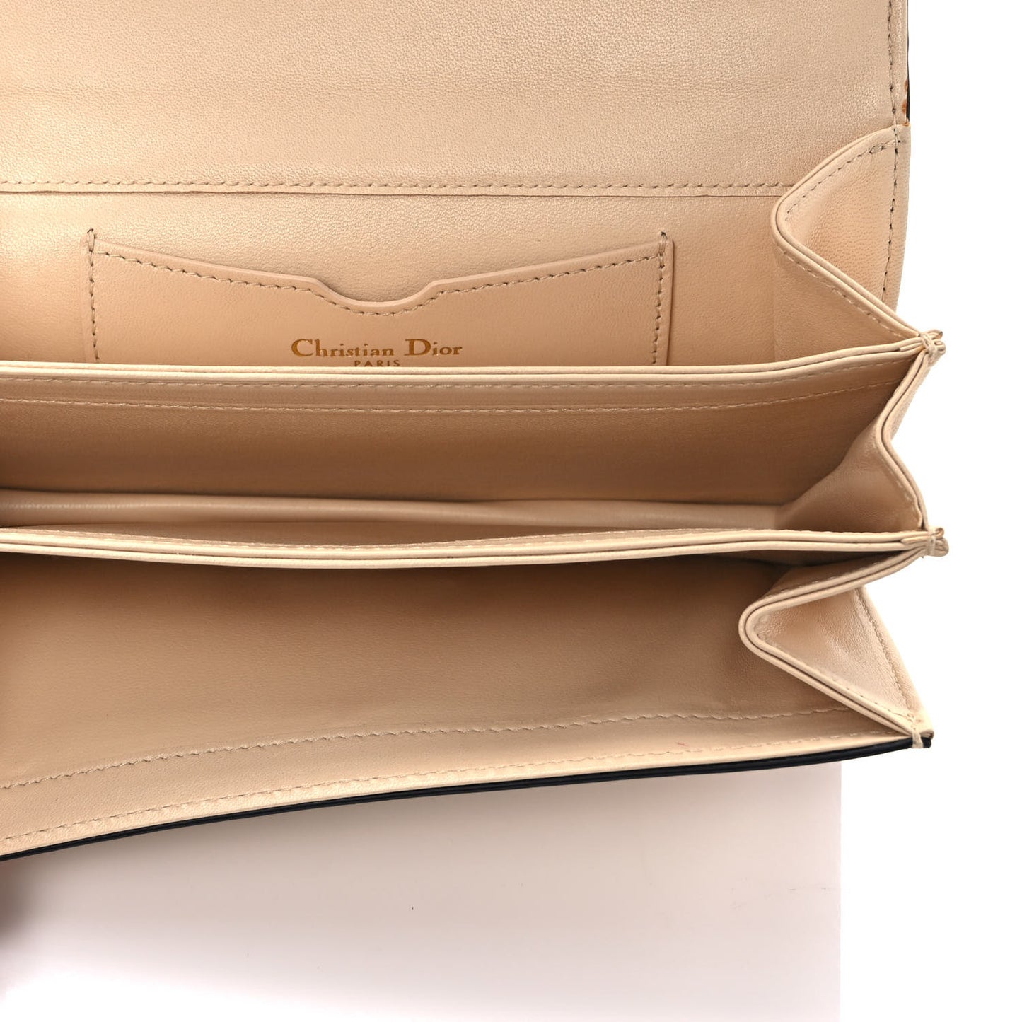 Lambskin Embroidered Le Monde Tarot Pouch Clutch Beige
