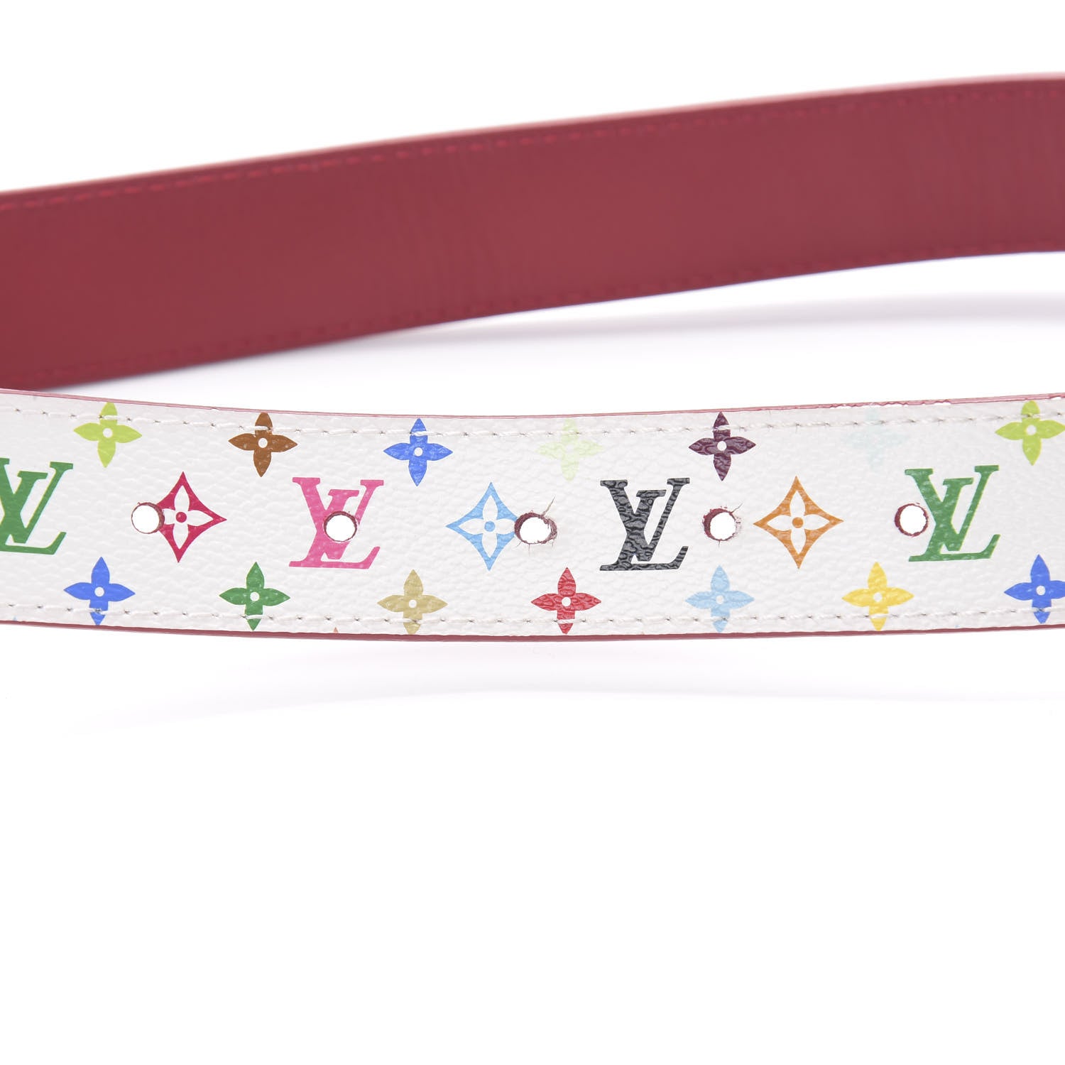 Louis Vuitton Monogram Multicolor LV Cut Reversible Belt 80 32 White Grenade 6 of 8