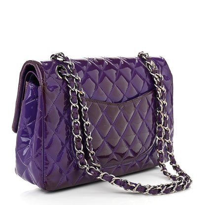 Chanel Patent Calfskin Quilted Medium Double Flap Purple 3 of 14