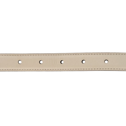 Gucci Azalea Calfskin Enamel Monochrome Double G 20mm Belt 110 44 Mystic White 5 of 6