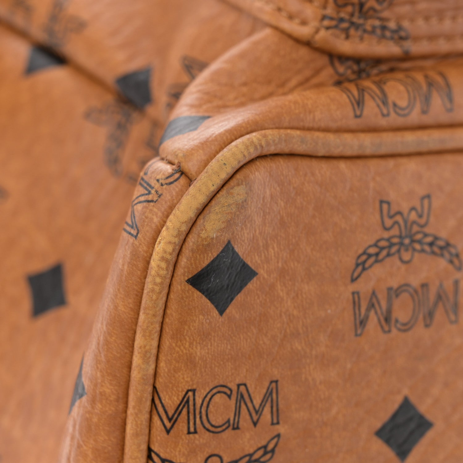 MCM Visetos Studded Medium Stark M Backpack Cognac 11 of 12