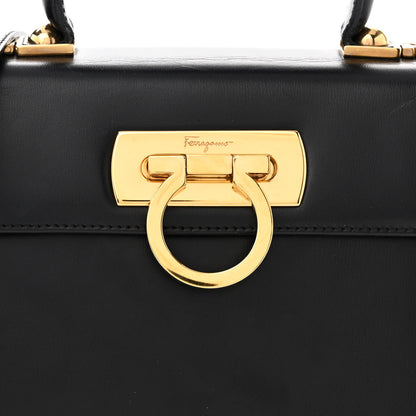 Salvatore Ferragamo Brushed Off Calfskin Small Iconic Top Handle Black 7 of 9