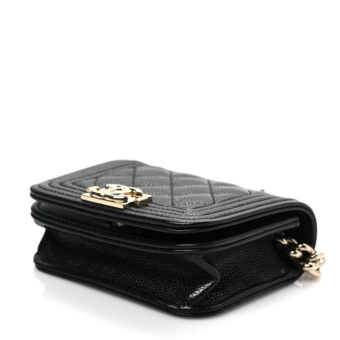Caviar Quilted Boy Flap Waist Belt Bag Black