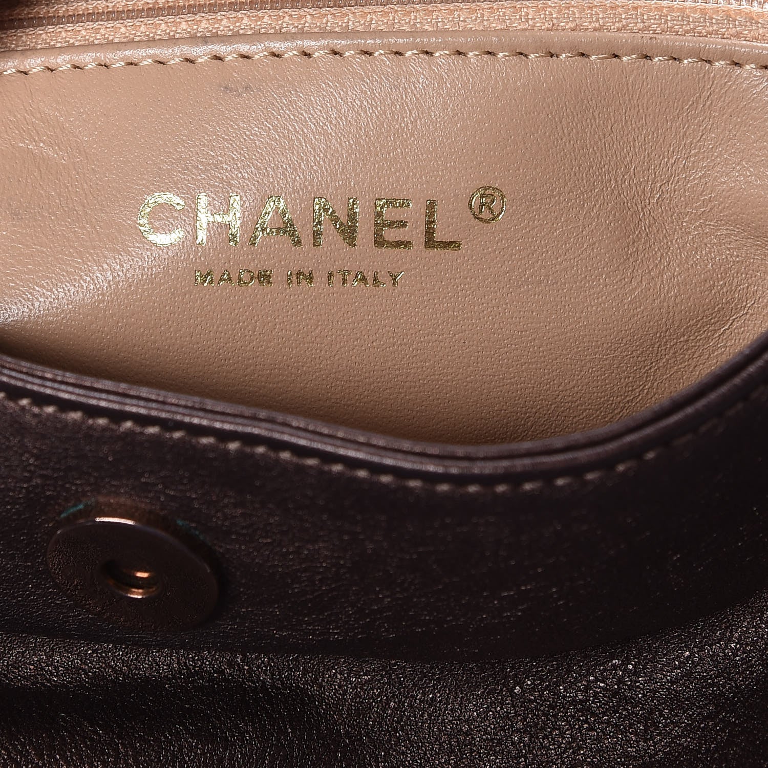 Chanel Metallic Deerskin Small Luxe Ligne Flap Bronze 7 of 10