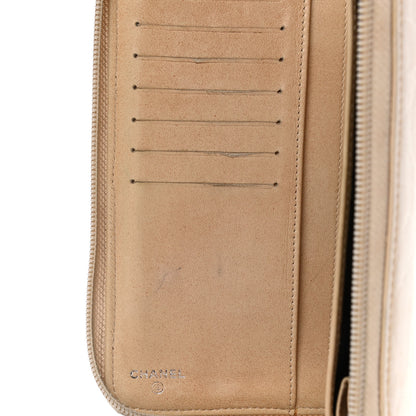 Chanel Lambskin Camellia Embossed Zip Around Organizer Wallet Light Beige 7 of 23