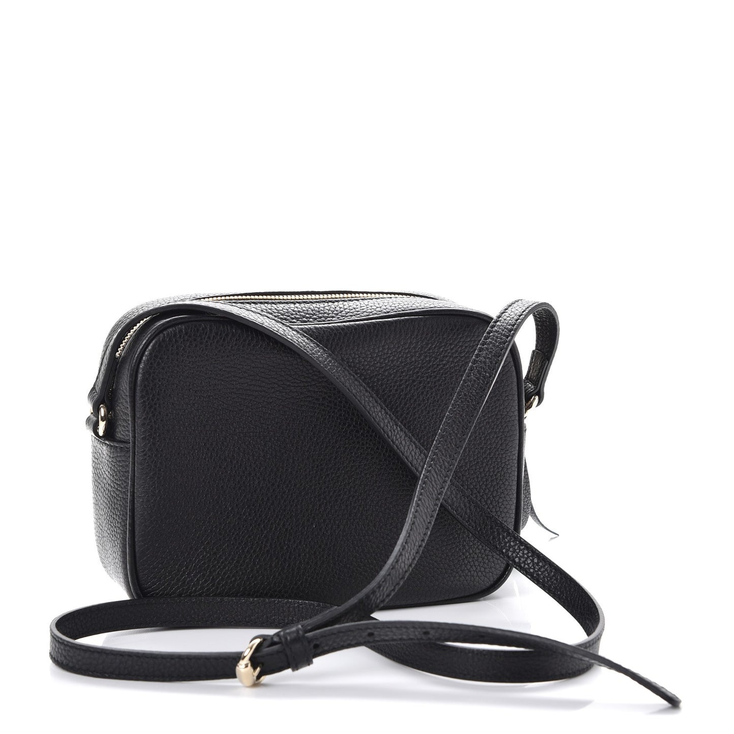Pebbled Calfskin Small Soho Disco Bag Black