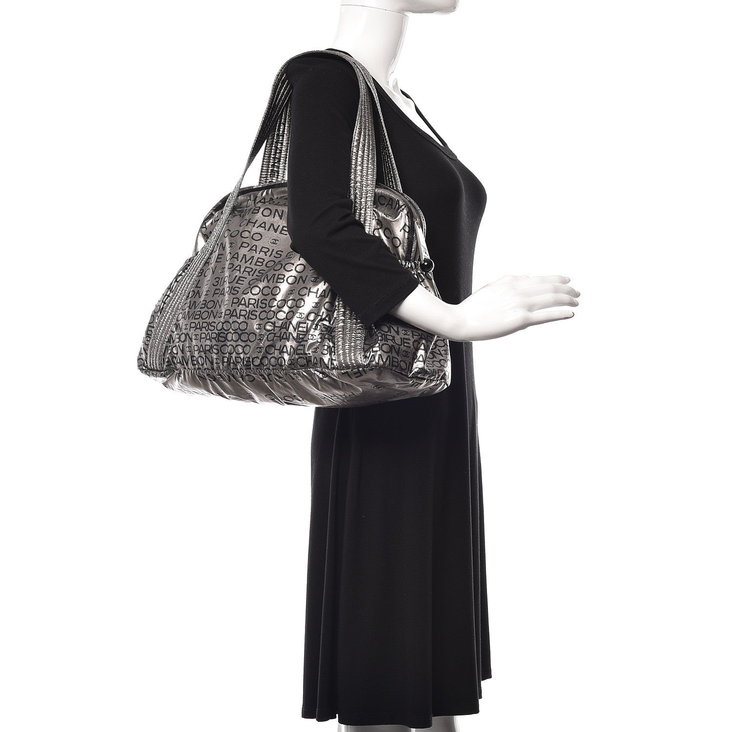 Chanel Lacquered Canvas Medium Unlimited Tote Argent Fonce 2 of 12