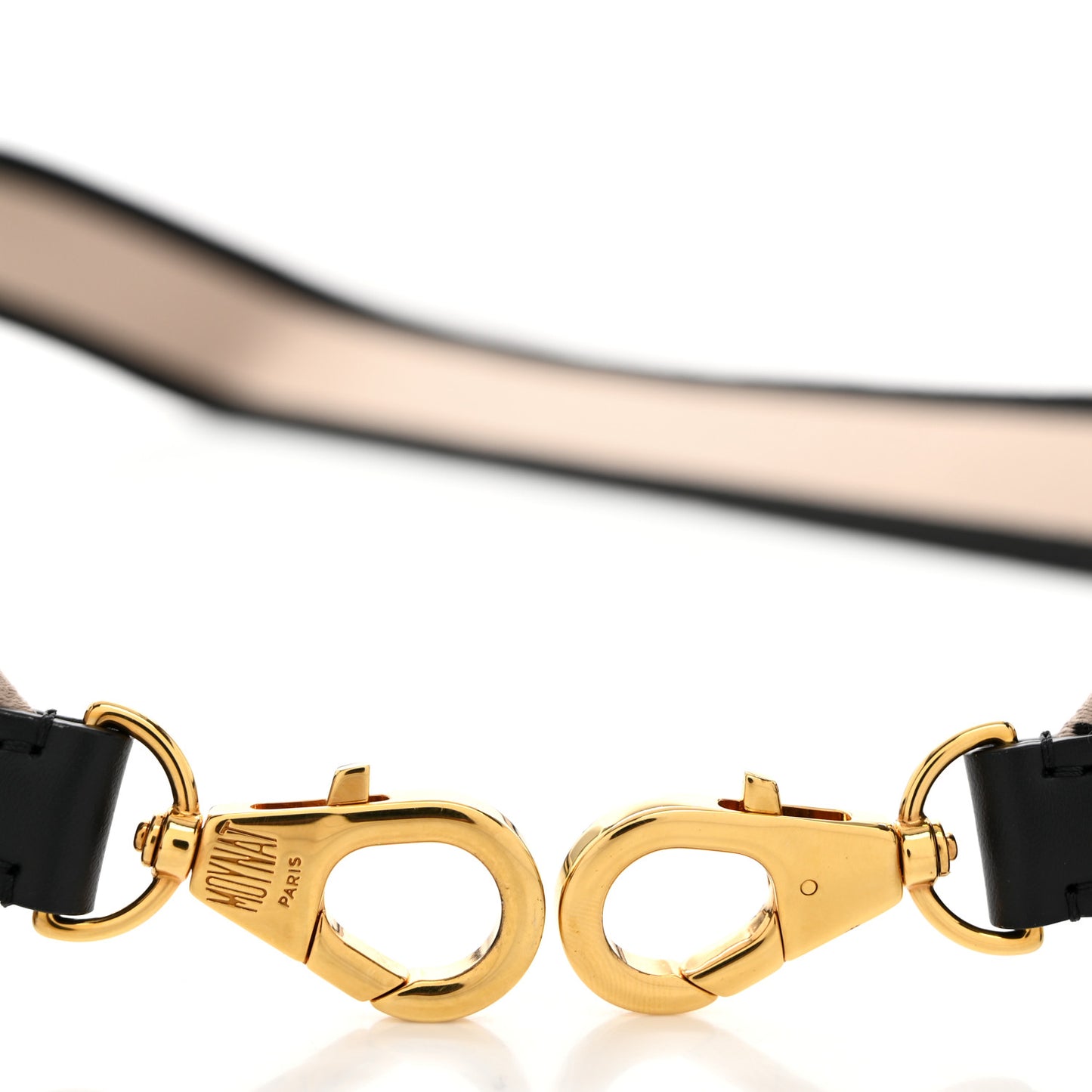 Canvas Calfskin Logo Strap Black Beige