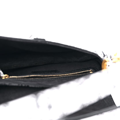 Christian Dior Calfskin Plan De Paris Printed Saddle Bag With Strap White Black 5 of 10