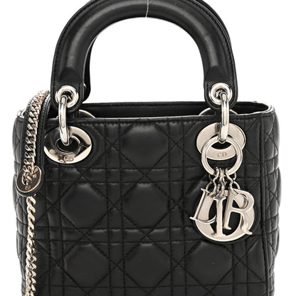 Christian Dior Lambskin Cannage Mini Lady Dior Black 7 of 11