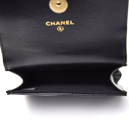 Chanel Lambskin Quilted CC Hook Card Holder Black 5 of 9