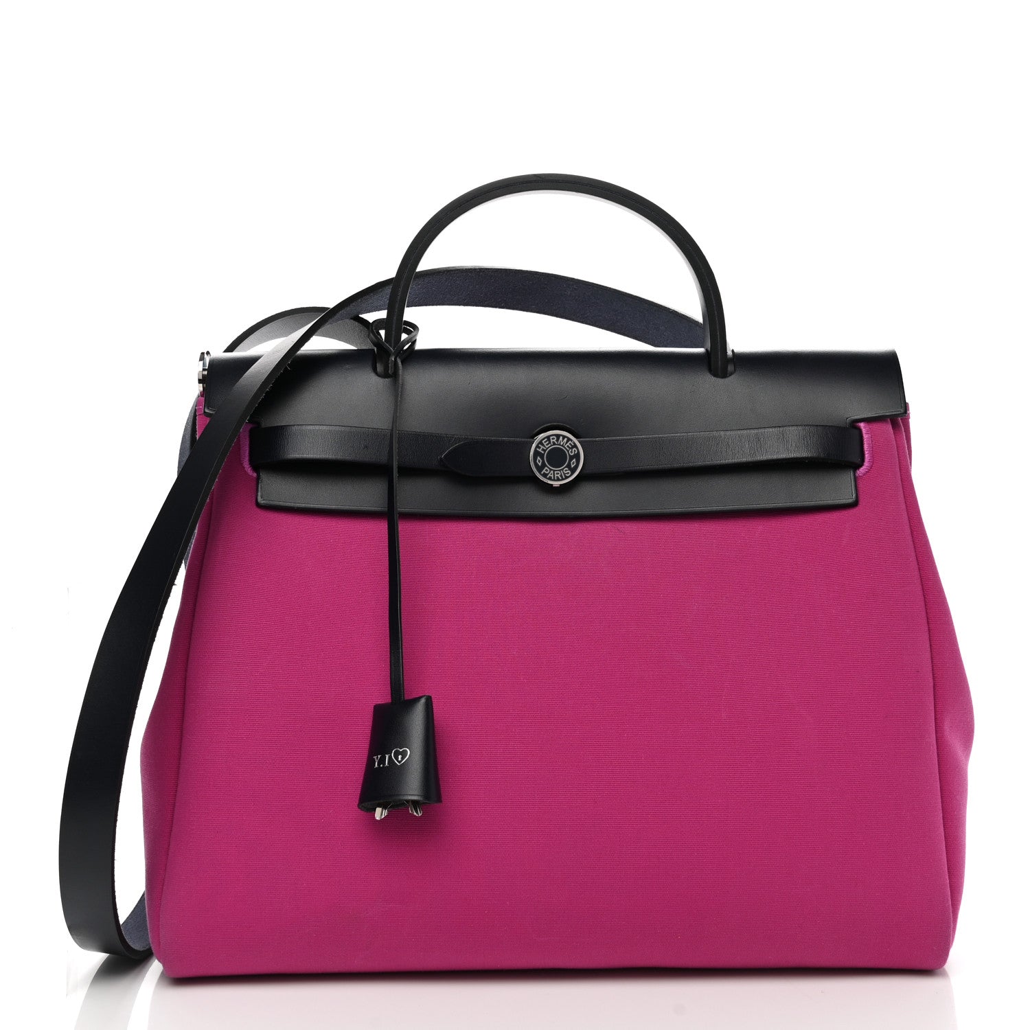 Hermes Toile Officier Vache Hunter Horseshoe Laque Herbag Zip PM 31 Magnolia Bleu Indigo 3 of 10