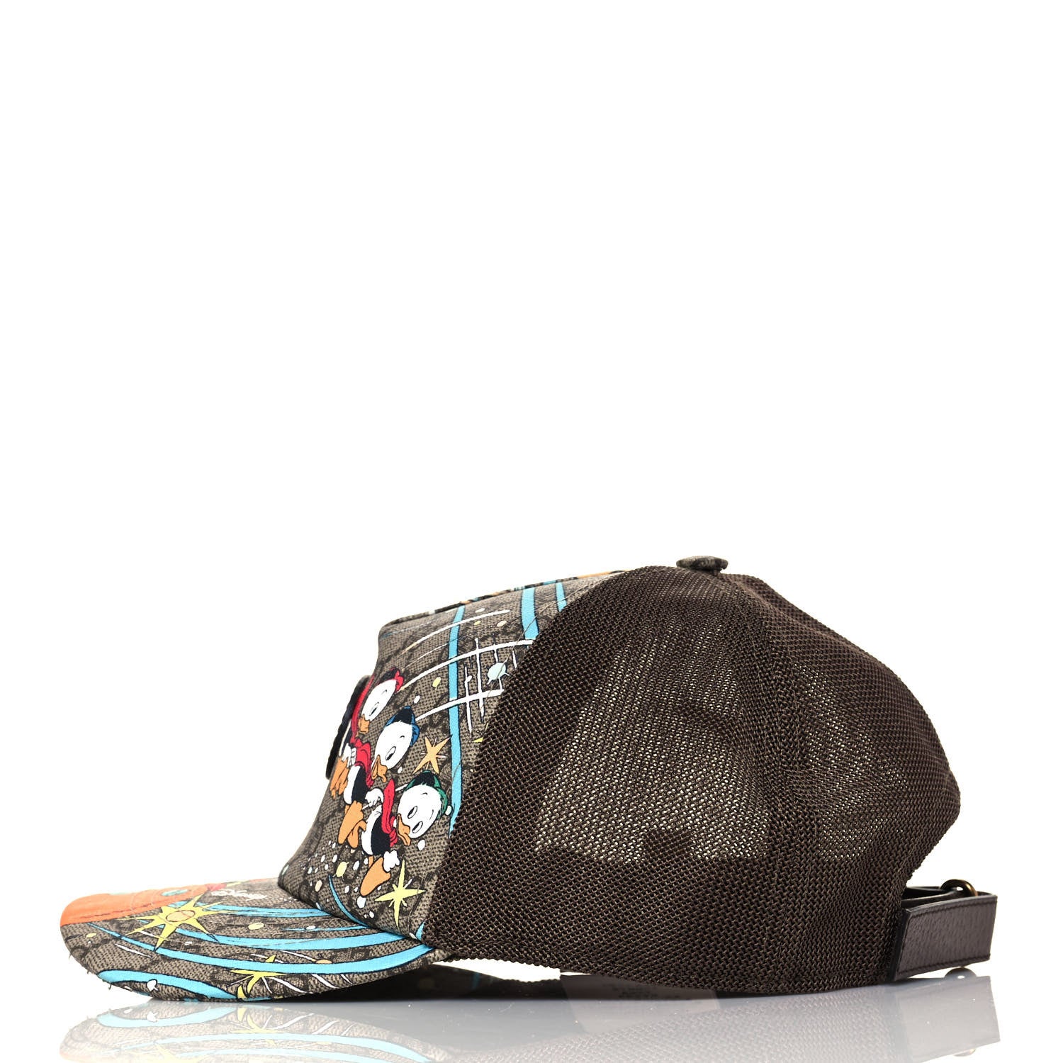 Gucci X DISNEY GG Supreme Monogram Donald Duck Baseball Hat M Beige Multicolor New Acero 4 of 8