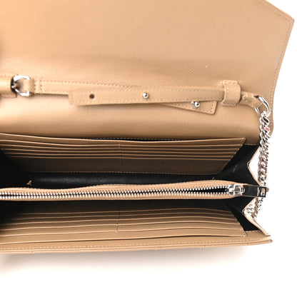 Saint Laurent Grain De Poudre Matelasse Chevron Monogram Chain Wallet Nude Powder 5 of 11