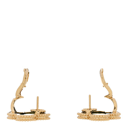 Van Cleef & Arpels 18K Yellow Gold Malachite Magic Alhambra Earrings 3 of 5