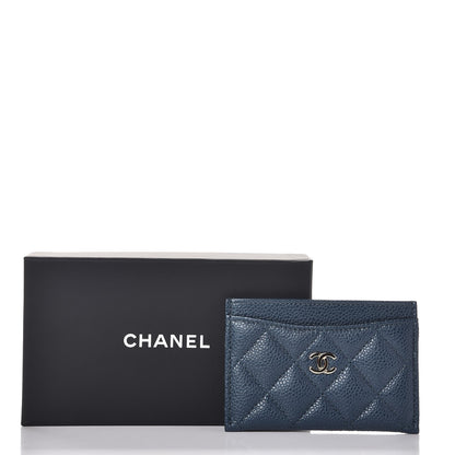 Chanel Iridescent Caviar Quilted Card Holder Dark Blue 9 of 9