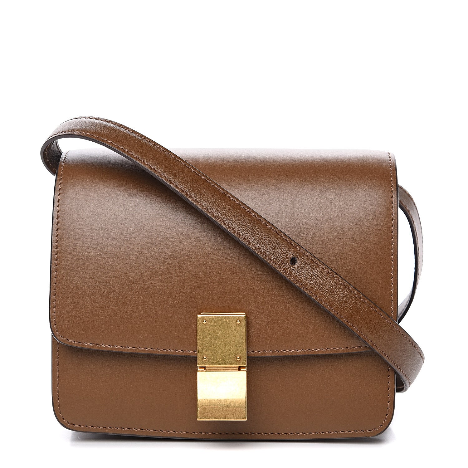 Celine Smooth Calfskin Small Classic Box Flap Bag Camel 1 of 8