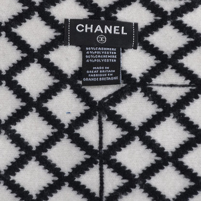 Chanel Cashmere CC Pocket Scarf Black White 5 of 6