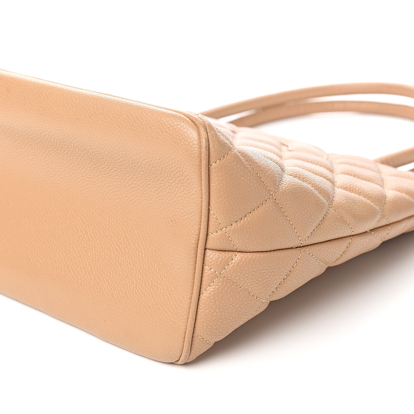 Caviar Quilted Medallion Tote Beige