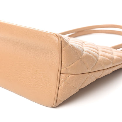 Chanel Caviar Quilted Medallion Tote Beige 8 of 10