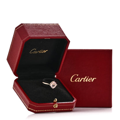 Cartier 18K Pink Gold Diamond Rose Quartz Inde Mysterieuse Ring 54 6.75 7 of 7