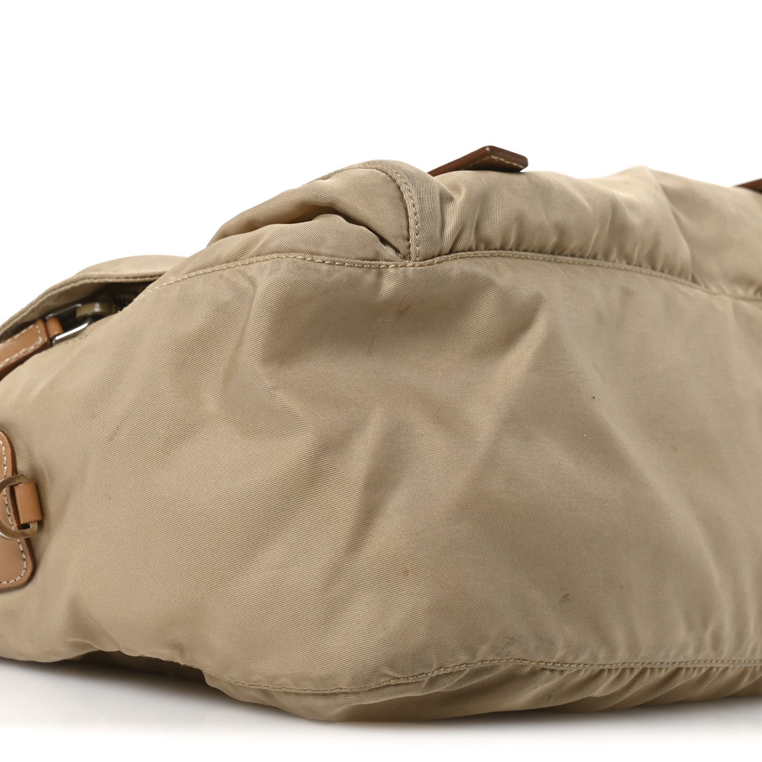 Prada Re-Nylon Vela Saffiano Pocket Double Buckle Messenger Shoulder Bag Cammeo 10 of 11