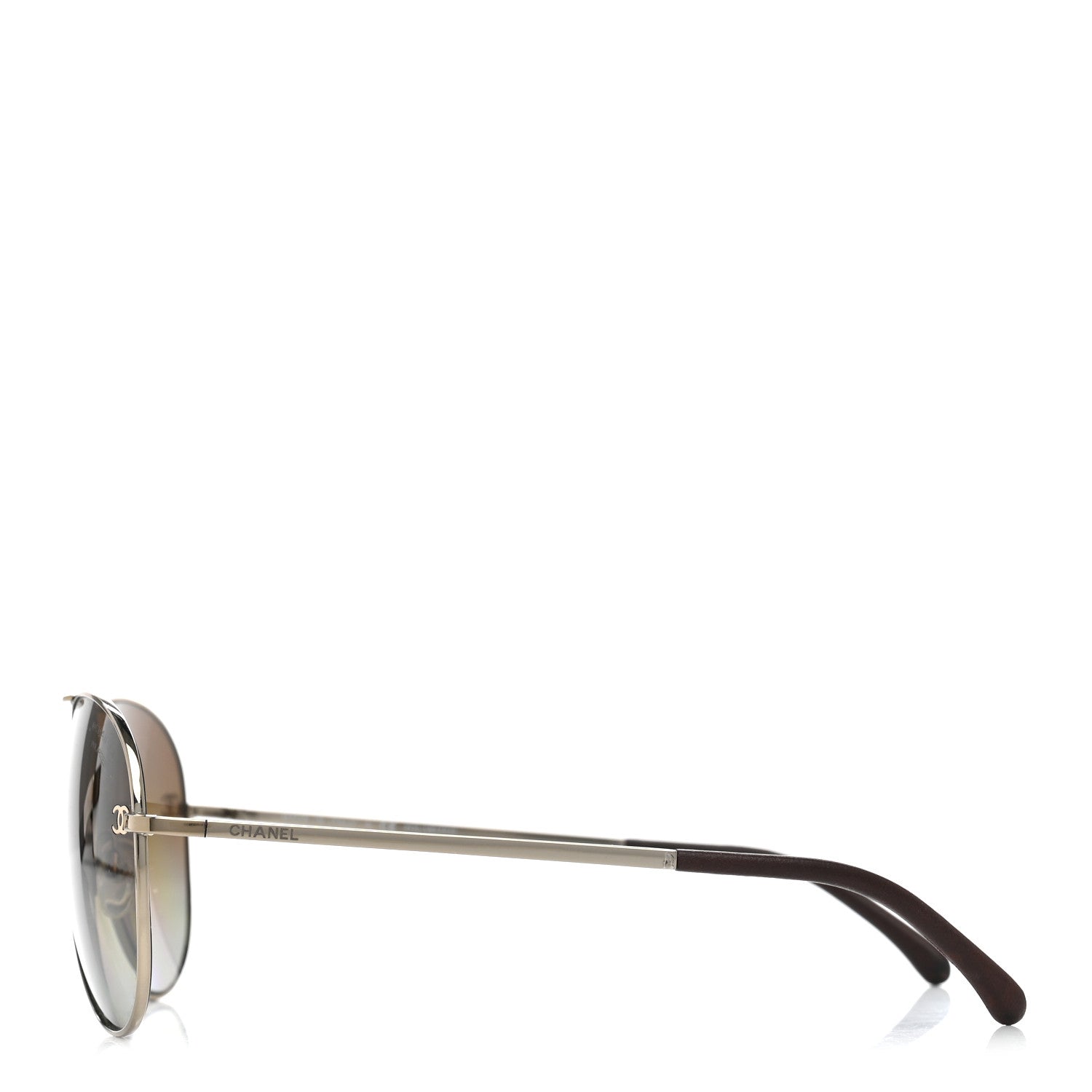Chanel Metal Polarized CC Aviator Sunglasses 4189-T-Q Silver 3 of 8