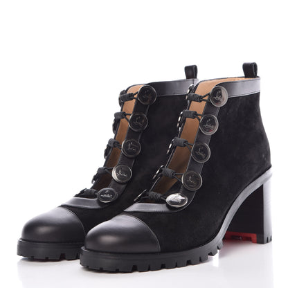 Christian Louboutin Calfskin Suede Alphabouton 70 Boots 39.5 Black 3 of 7