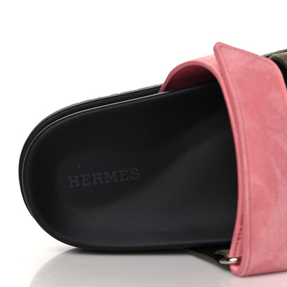 Hermes Suede Goatskin Womens Chypre Sandals 38 Toundra Rose Du Desert 8 of 9