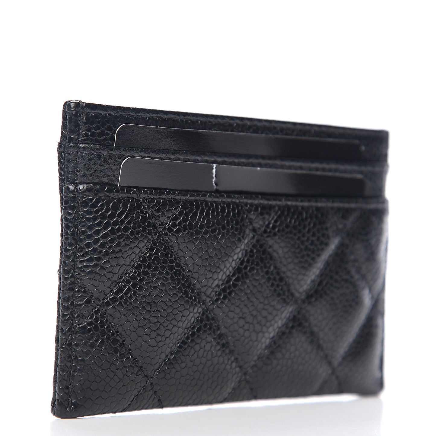 Caviar Quilted Incognito Card Holder Black