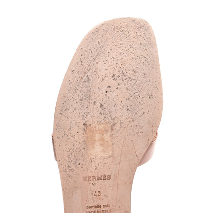 Hermes Box Calfskin Oran Sandals 40 Gold 10 of 12