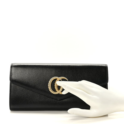 Gucci Textured Calfskin Torchon GG Broadway Envelope Clutch Black 2 of 10