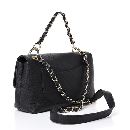 Chanel Grained Calfskin Stitched Medium Flap Black 2 of 9