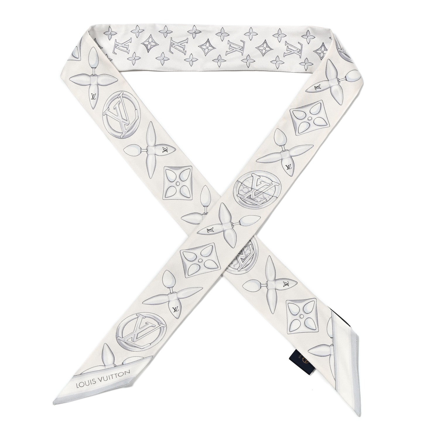 Louis Vuitton Silk Louisette BB Bandeau Silver 1 of 4
