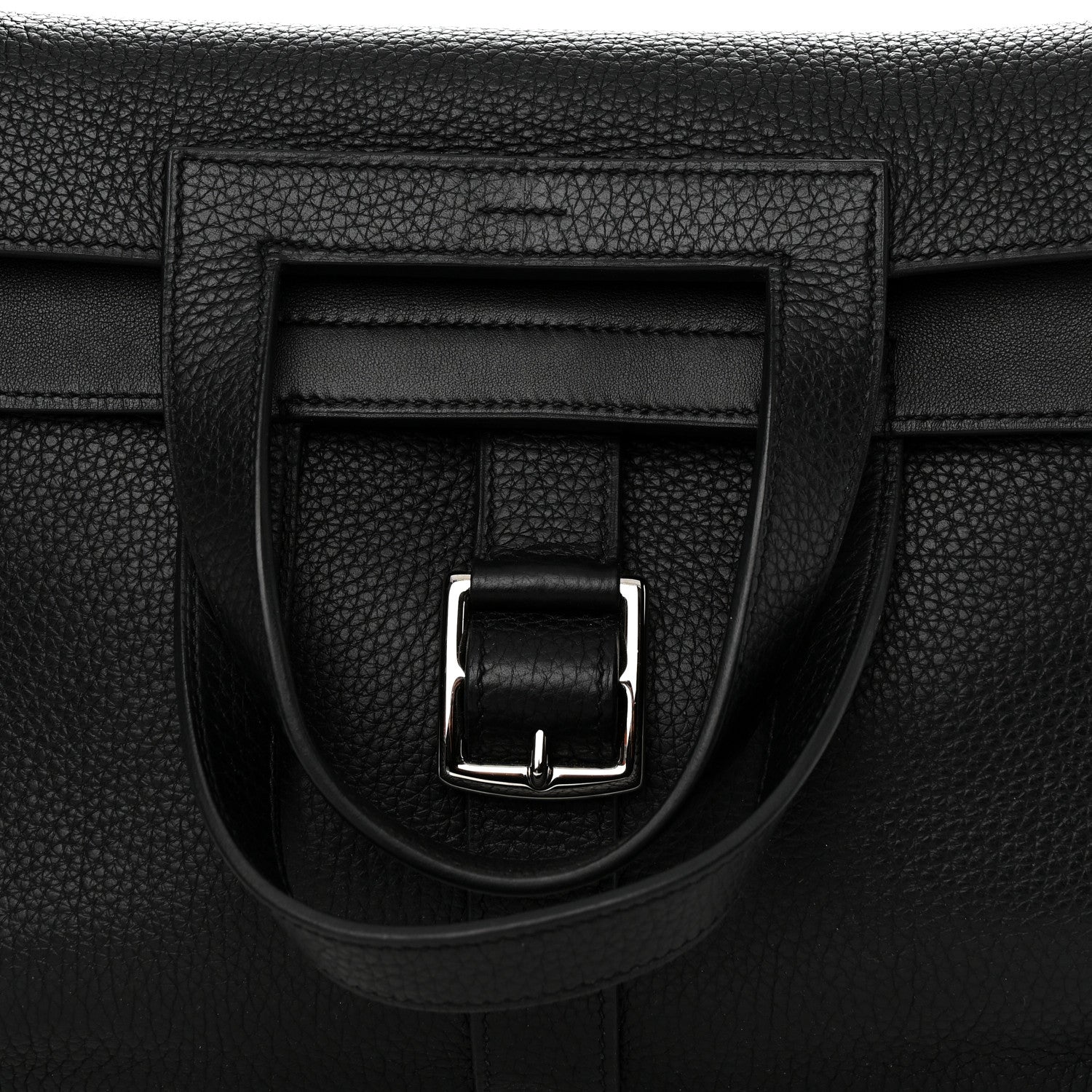 Hermes Taurillon Clemence Halzan 31 GM Black 8 of 11