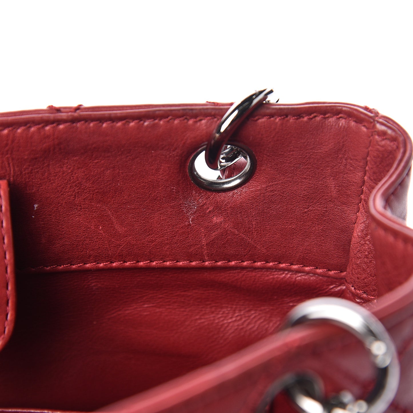 Calfskin Quilted Petit Shopping Tote PST Dark Red
