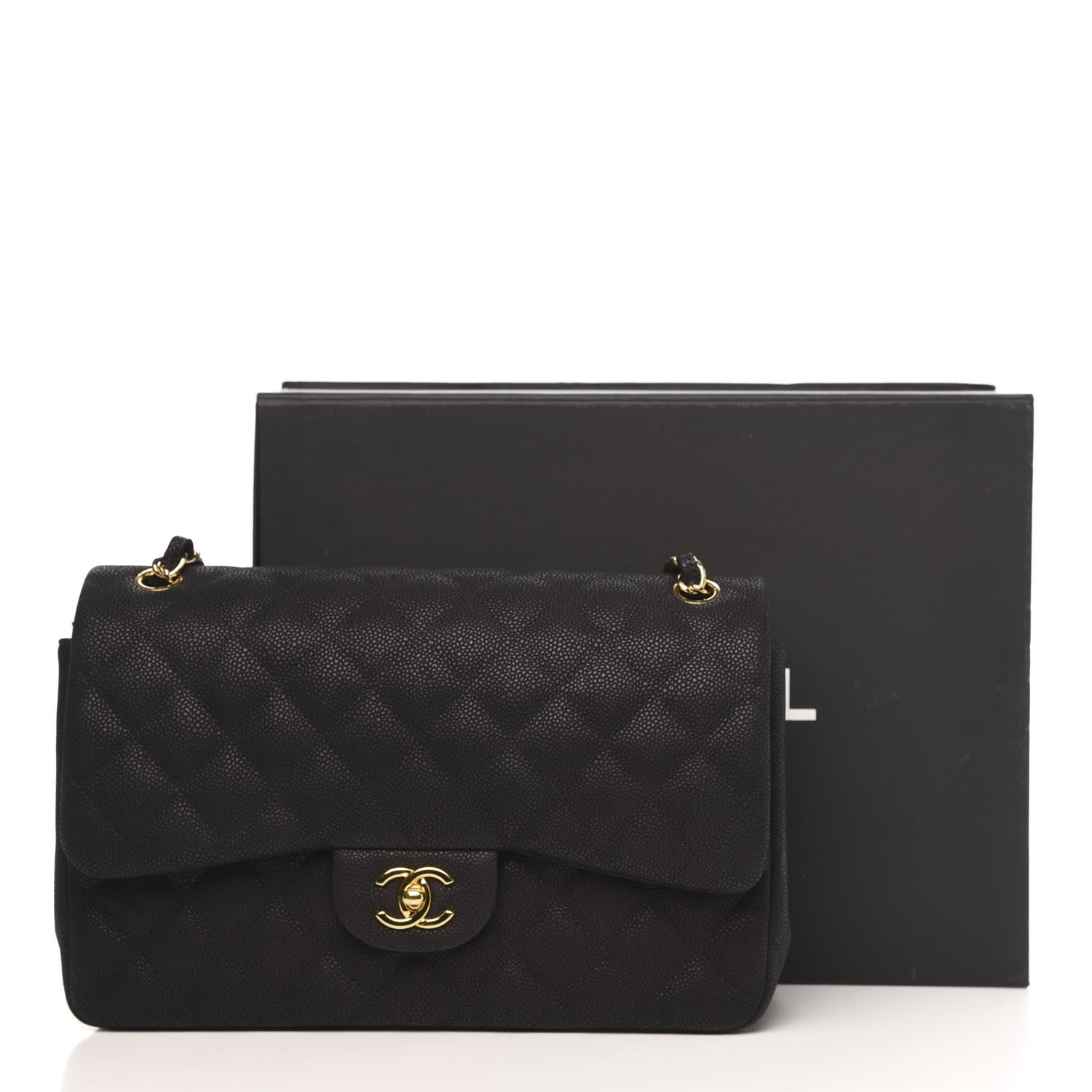 Chanel Iridescent Caviar Quilted Jumbo Double Flap Black 11 of 13