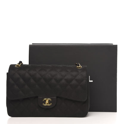 Chanel Iridescent Caviar Quilted Jumbo Double Flap Black 11 of 13