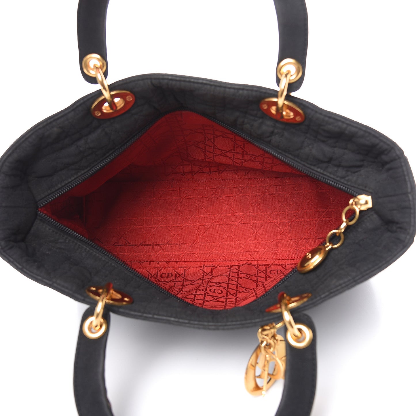 Nylon Cannage Large Lady Dior Black