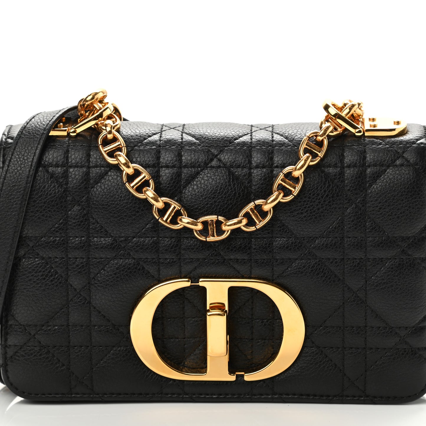 Calfskin Cannage Small Caro Bag Black