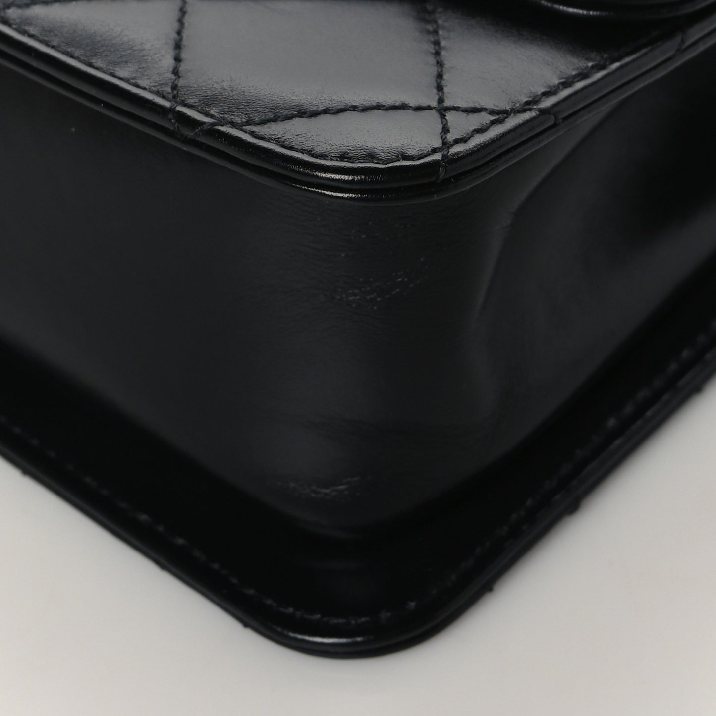 Calfskin Quilted Perfect Fit Flap Black