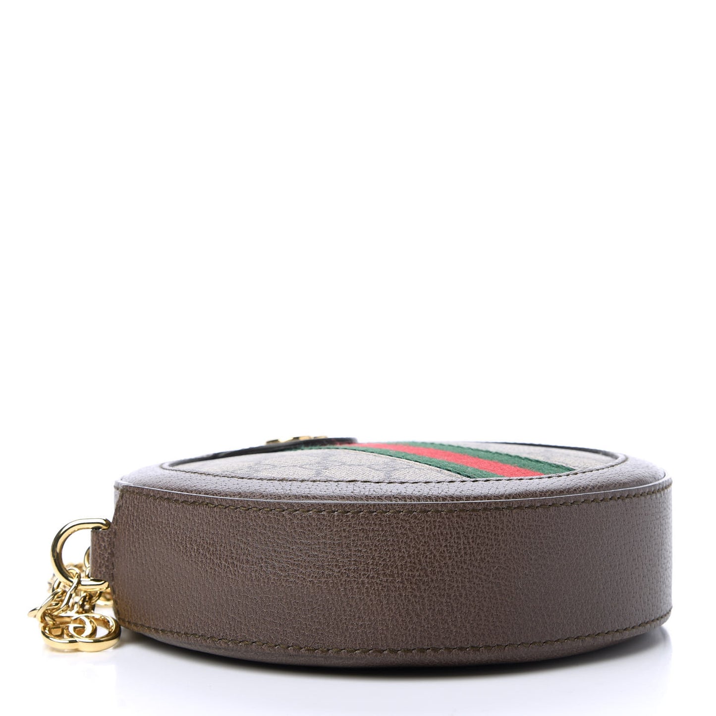 GG Supreme Monogram Web Mini Ophidia Round Shoulder Bag Brown