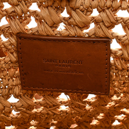 Saint Laurent Raffia Calfskin Small Panier Tote Naturel 6 of 8