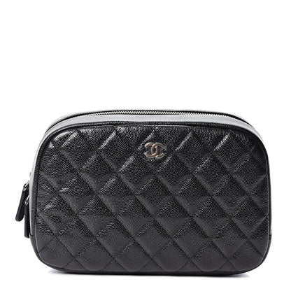 Chanel Caviar Quilted Curvy Pouch Cosmetic Case Black 1 of 7