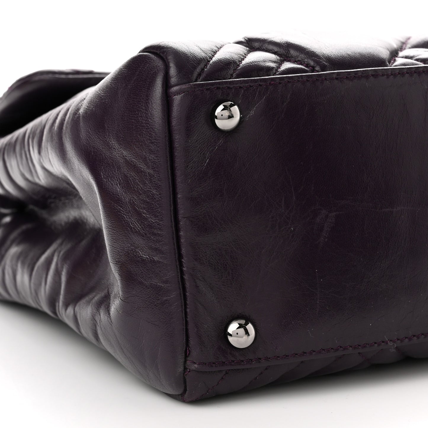 Lambskin In and Out XL Maxi Flap Dark Purple
