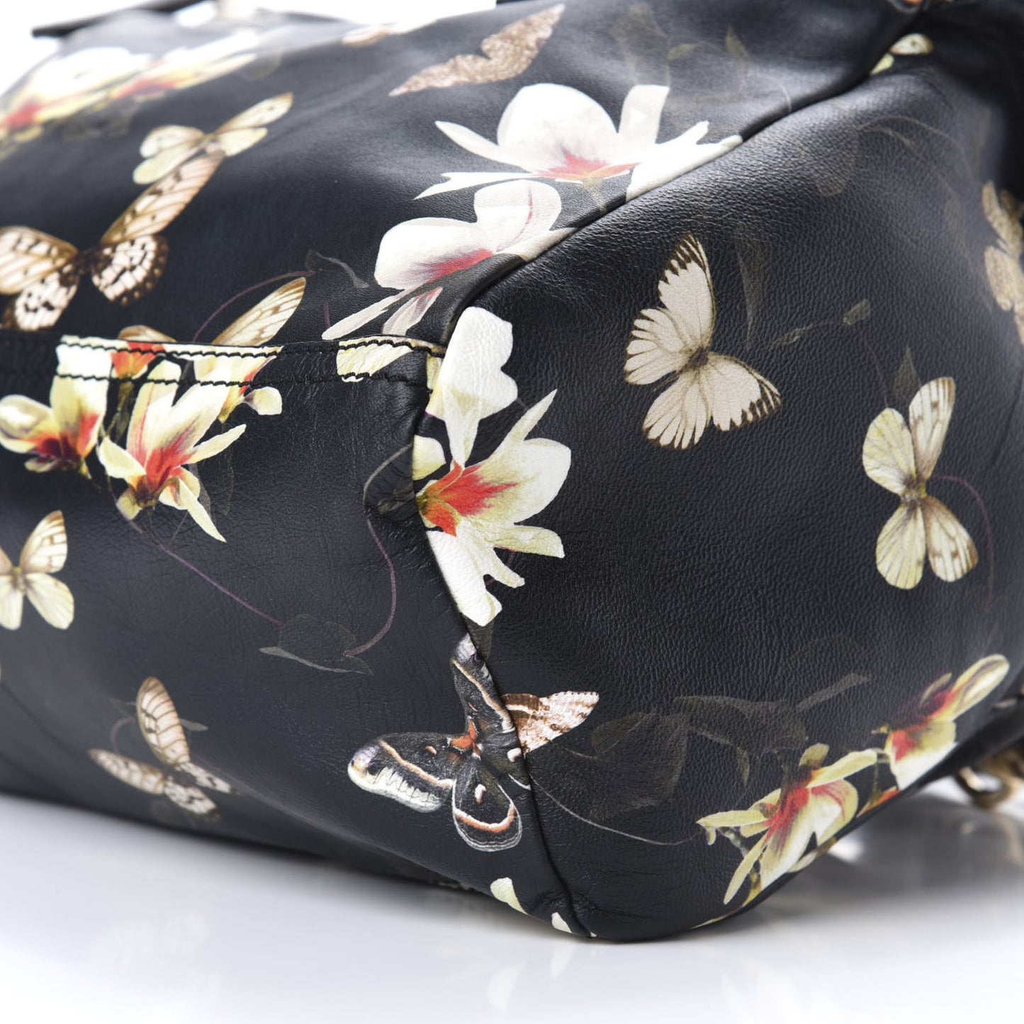 Lambskin Magnolia Print Medium Pandora Black
