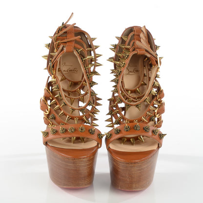 Christian Louboutin Calfskin Botticellita 160 Sandals 38 Brown 5 of 10