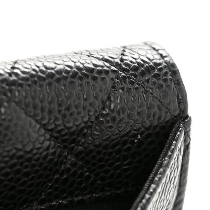 Chanel Caviar Quilted Flap Card Holder Wallet Black 9 of 11