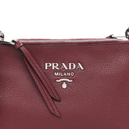 Prada Vitello Phenix Double Zip Crossbody Bag Rubino 8 of 10